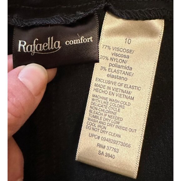 Rafaella Black Mid-Rise Stretch Capri Pants Viscose Nylon Blend Women's Size 10 - Picture 5 of 11